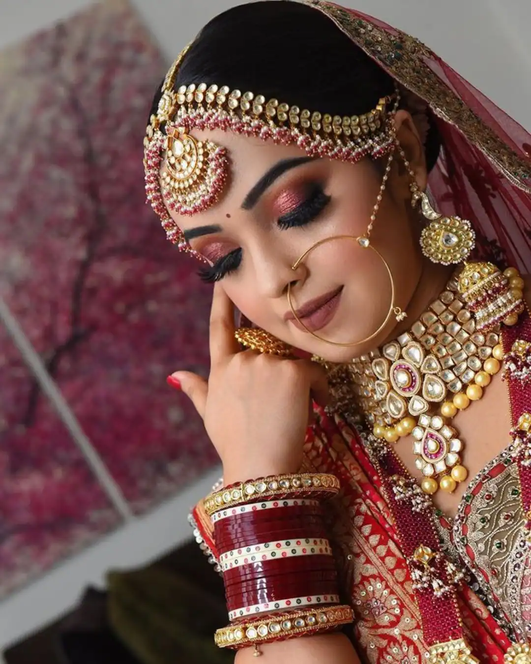 Bridal makeup by the best makeup artist in Varanasi creating a flawless and radiant wedding look